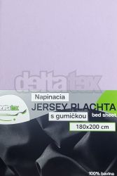 Napnacia plachta Jersey DELTA 180x200 svetlo fialov