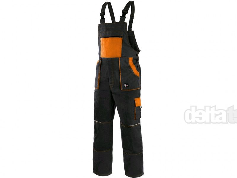 CXS LUXY ROBIN čierno-oranžové nohavice (traky)