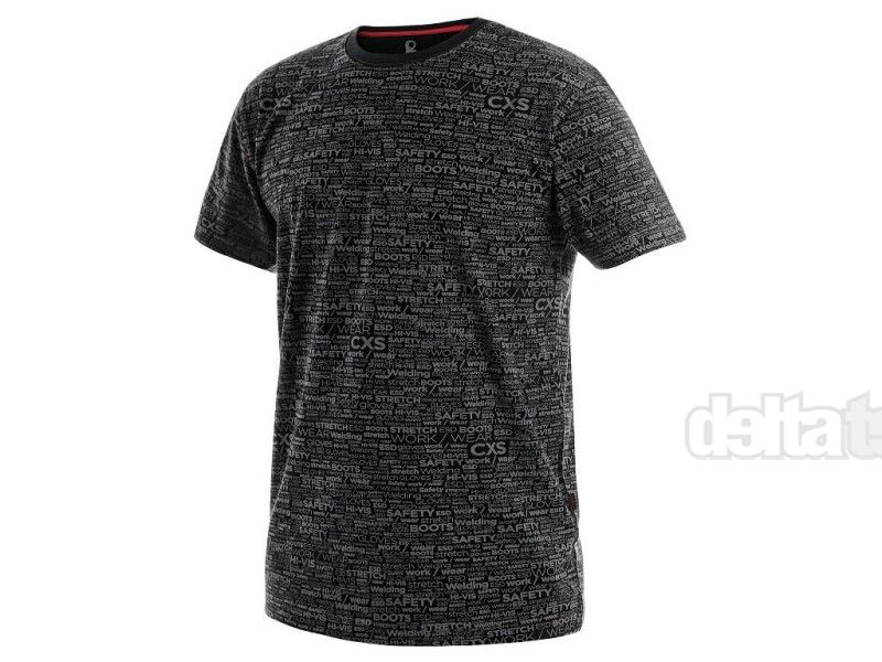 Tričko CXS DARREN, krátký rukáv, potisk CXS logo, černé