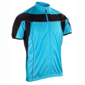 Pánske tričko top so zipsom cyklo SPIRO 188M aqua- black
