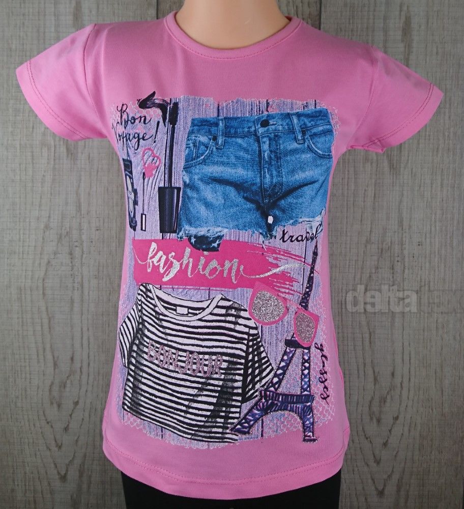 Dievčenské tričko s krátkym rukávom SAFARI 6509 svetlo ružová