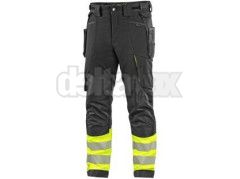 Kalhoty CXS NAOS HV pnsk, erno-lut Hi-Vis, reflexn pruhy