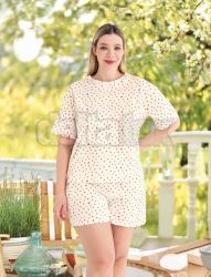 D�mske kr�tke bavlnen� py�amo YDGN0250121 cream.