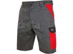 Krátke montérkové nohavice CXS PHOENIX ZEFYROS šedo-červeno-čierne