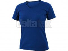 Tričko CXS ELLA, dámské, výstřih do V, krátký rukáv, středně modrá