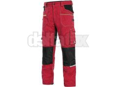 Nohavice CXS STRETCH, pánske, červeno - čierne