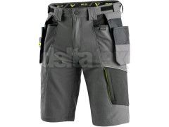 Krátke montérkové nohavice CXS NAOS šedo-čierne