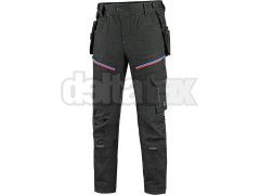Kalhoty CXS LEONIS, pnsk, ern s modro/ervenmi doplky