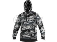 Mikina s kapuc�ou CXS ARYN, �edo-biela (mask��)