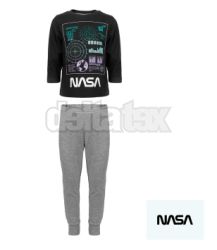 Detské dlhé chlapčenské bavlnené pyžamo NASA 039233 grey-black