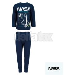 Detské dlhé chlapčenské bavlnené pyžamo NASA 039233 blue