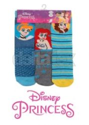 Detské dievčenské klasické ponožky PRINCESS 038291 blue 3 pack