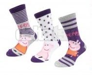 Detské dievčenské klasické ponožky PEPPA PIG 037594 purple 3 pack