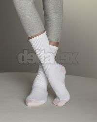Ponožky GILDAN GL651 bielo ružové , balenie po 6 pároch