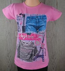 Dievčenské tričko s krátkym rukávom SAFARI 6509 svetlo ružová
