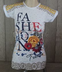Dievčenské tričko s krátkym rukávom SAFARI 8502 biela