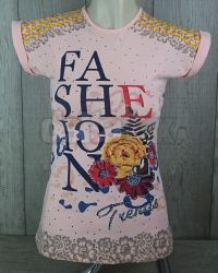 Dievčenské tričko s krátkym rukávom SAFARI 8502 jemne broskyňová