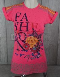 Dievčenské tričko s krátkym rukávom SAFARI 8502 sýto ružová