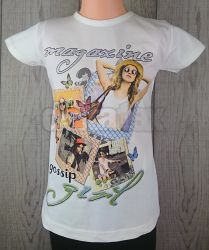 Dievčenské tričko s krátkym rukávom SAFARI 6507 cream