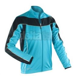 Dmske triko top s dlhm rukvom a zipsom cyklo SPIRO 255F aqua- black