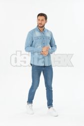 Pnska jeansov koea s dlhm rukvom YZR002 light blue jeans