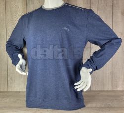 Pánske tričko dlhý rukáv ZNZ03516 indigo melír