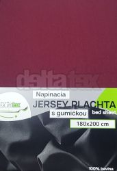 Napnacia plachta Jersey DELTA 180x200 bordov