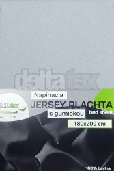 Napnacia plachta Jersey DELTA 180x200 svetlo siv