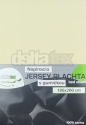 Napnacia plachta Jersey DELTA 180x200 svetlo lt