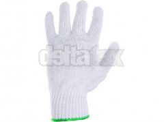 Textiln� rukavice FALO, s PVC ter��ky, b�lo-modr�, vel. 08