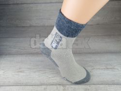 Ponožky thermo DELTA  svetlo hnedá/ šedá