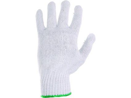Textilní rukavice FALO, s PVC terčíky, bílo-modré, vel. 08
