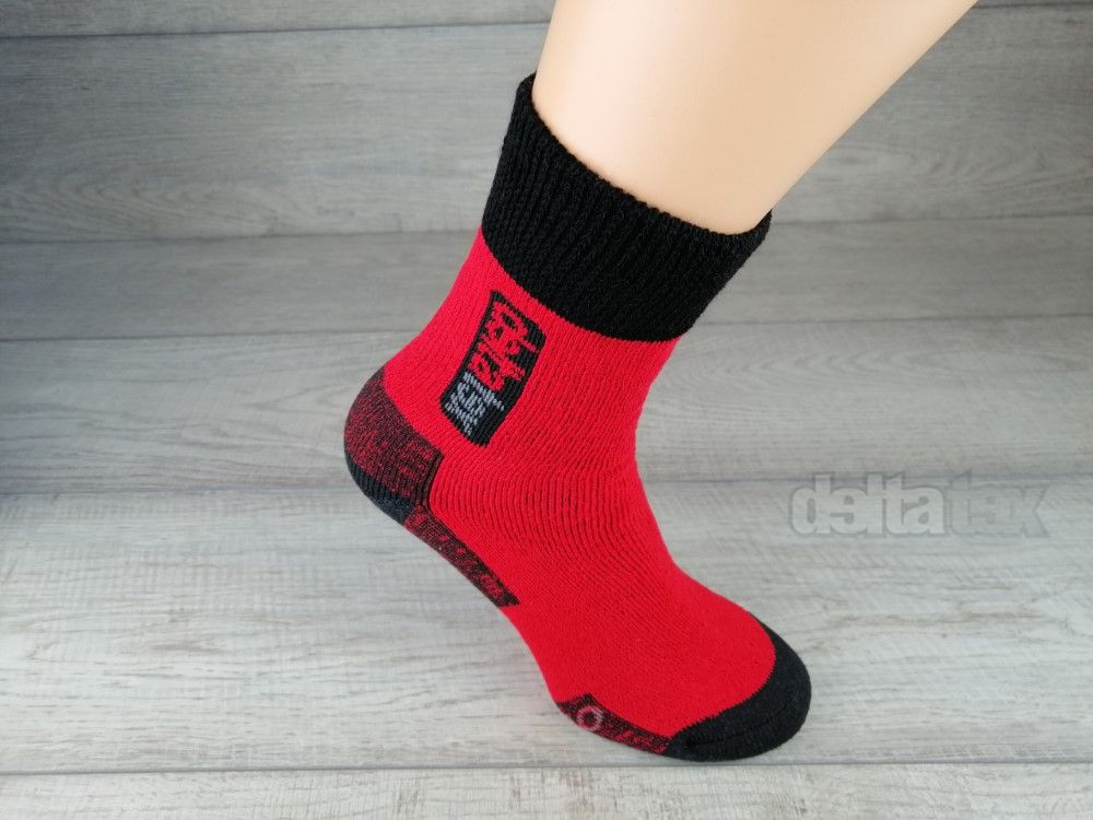 Ponožky thermo DELTA  červená/ čierna