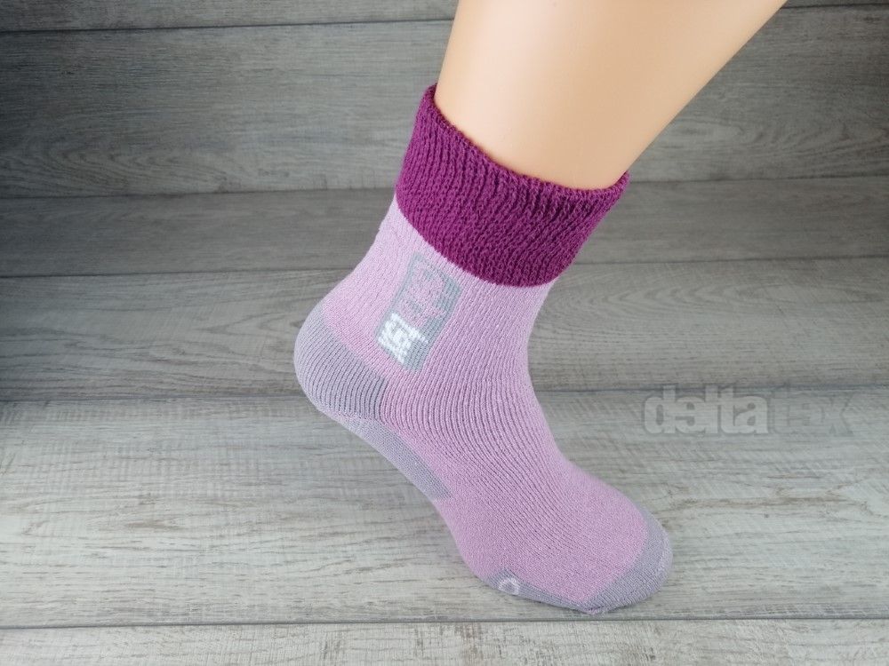 Ponožky thermo DELTA  svetlo fialová/ šedo bordová