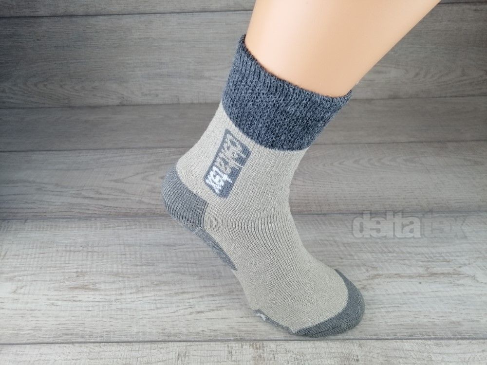 Ponožky thermo DELTA  svetlo hnedá/ šedá