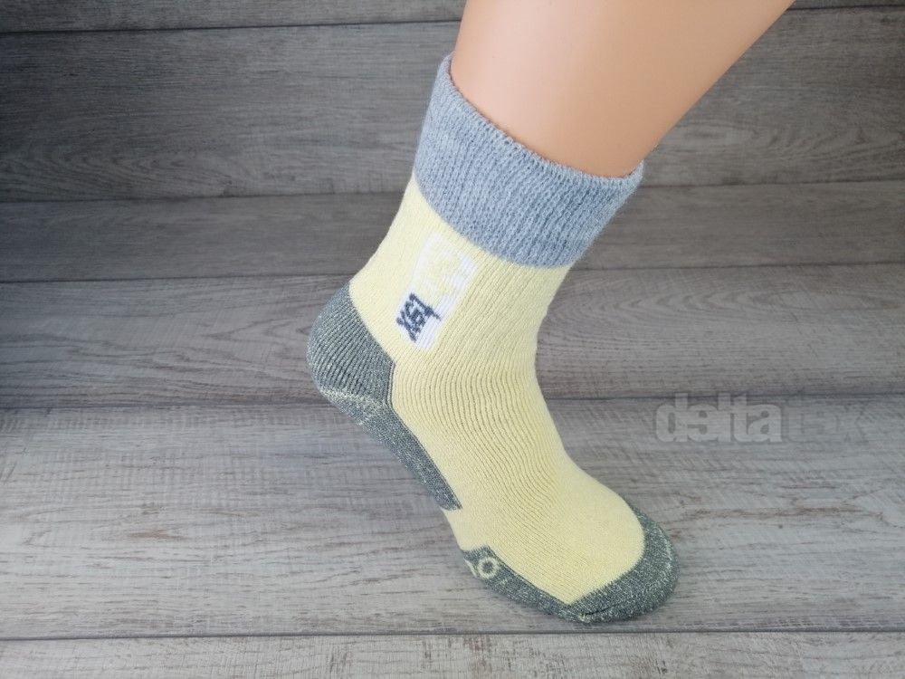 Ponožky thermo DELTA  svetlo žltá/ šedá